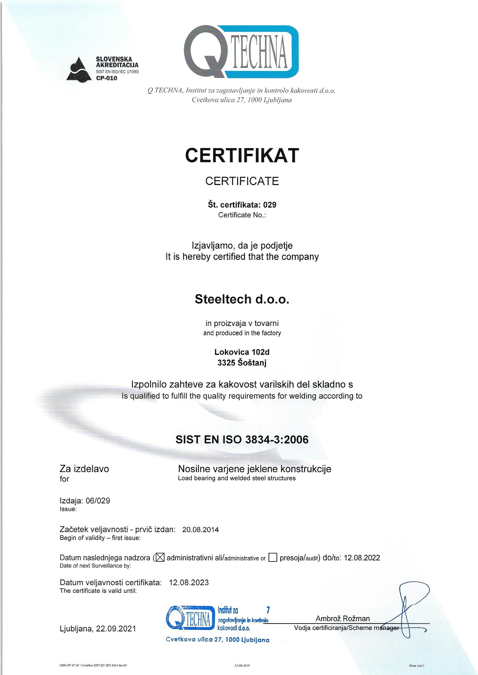 certificate